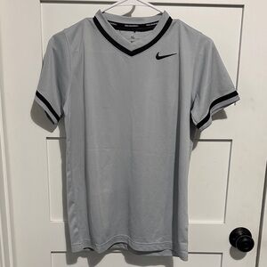 Nike Stock Vapor Light Gray Short Sleeve Jersey with Black Trim